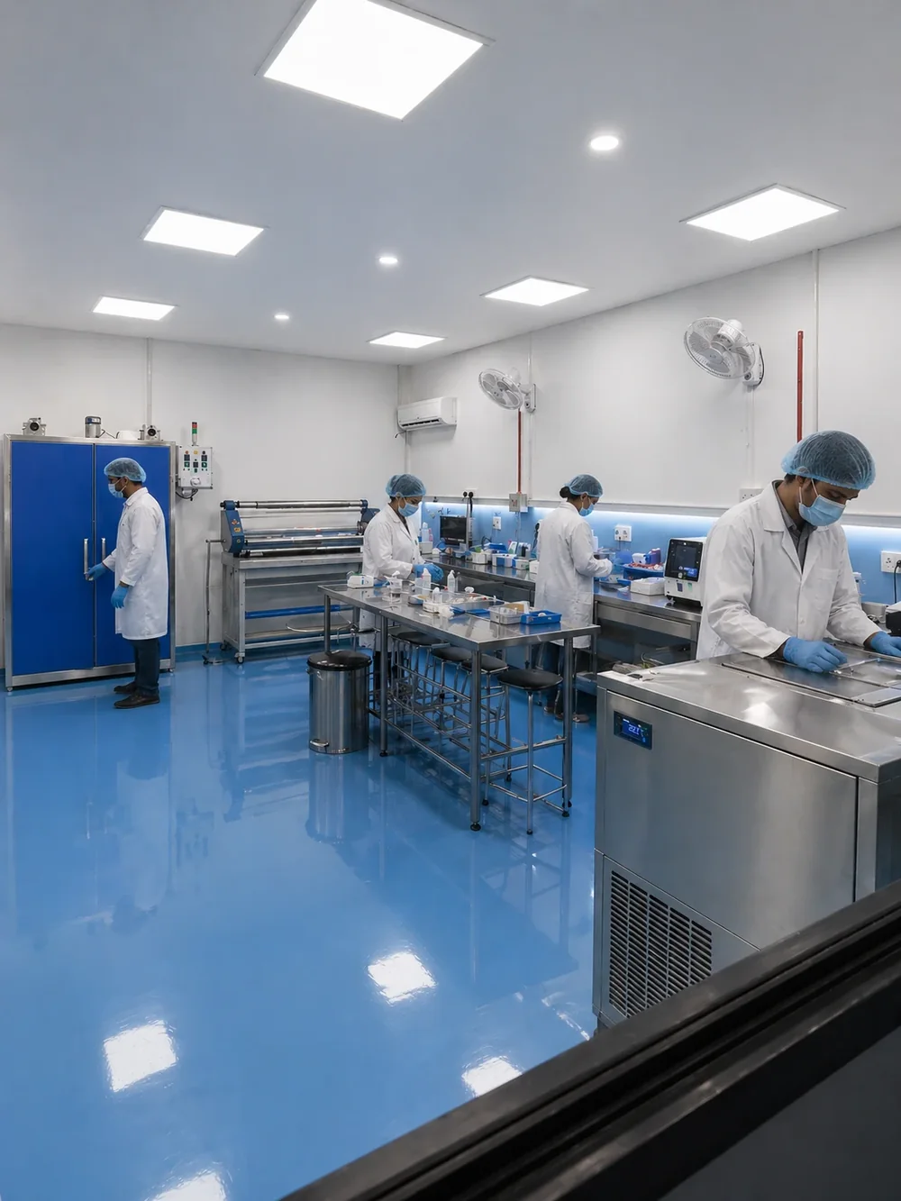 Technicians at work on the Autus Lumos production floor